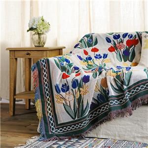 ผ้าห่มขนสัตว์ทอผ้า Jacquard แบบอเมริกันสองด้าน